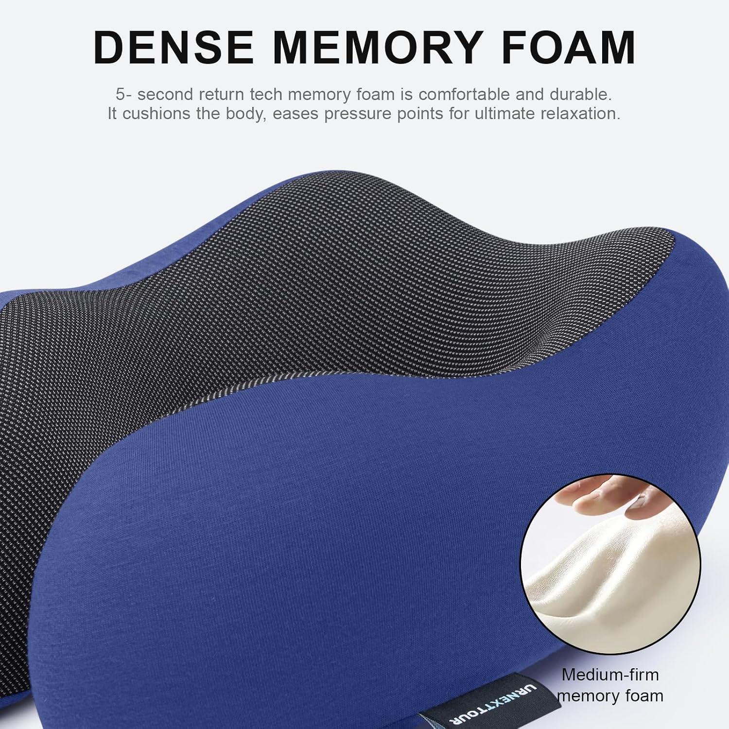 Urnexttour Travel Pillow for Airplane Memory Foam Neck Pillow, Soft & Support Travel Pillow for Travelling, Sleeping Rest, Car, Train and H…