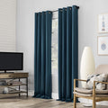 Sun Zero Nordic 2-pack Theater Grade Extreme 100% Blackout Grommet Curtain Panel Pair, 52" x 96", Teal