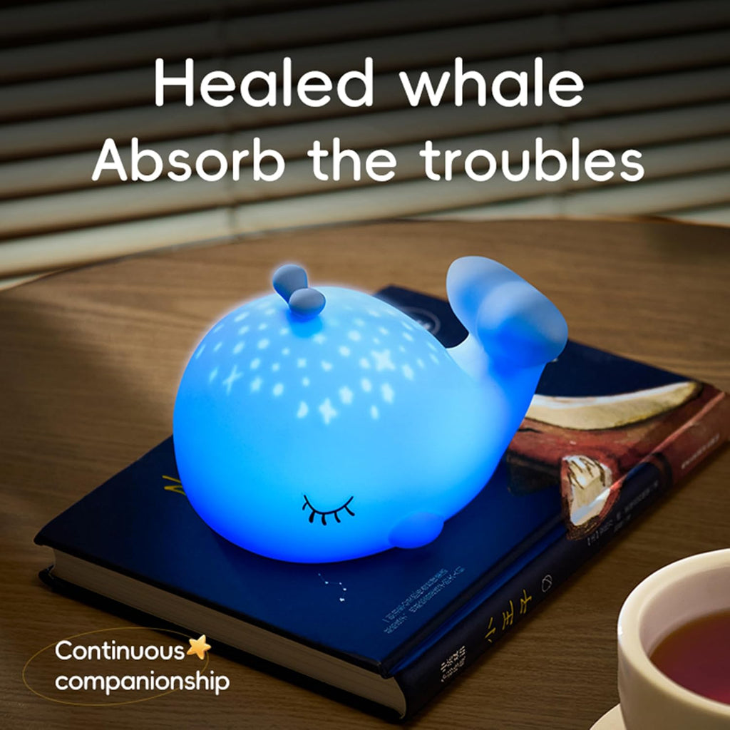 Whale Night Light, 7 Colors Dimmable Bedside Lamp, Touch Control Night Lamp with Timer Table Lamp, Used for Camping Party Room Decor (Whale)