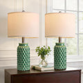 USumkky 20.5" Ceramic Table Lamps Set of 2 - Modern Farmhouse & Boho Style, Bedside Nightstand Lamps for Bedroom, Living Room End Table…