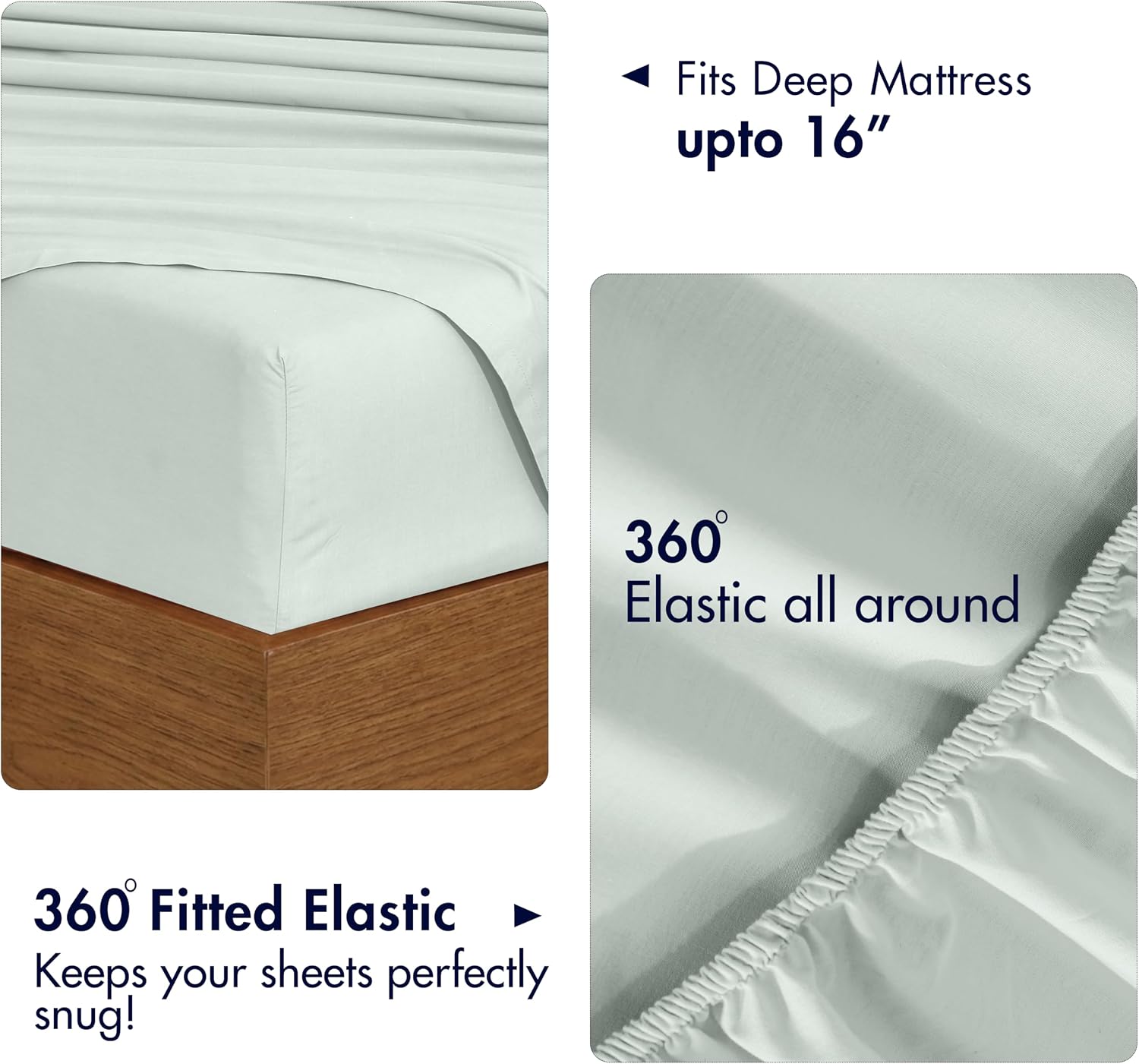 Ruvanti 100% Cotton Percale Sheets Queen Size 6 Piece Set, Cooling Bed Sheets for Hot Sleepers, Deep Pocket 16”, Breathable Lightweight & D…