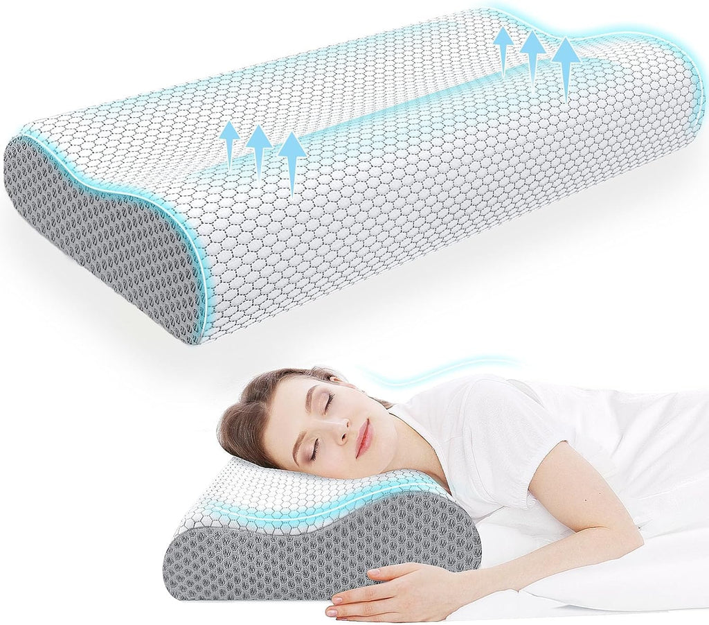 CloudBliss Memory Foam Pillow, Ergonomic Neck Contour Cervical Pillow for Back and Shoulder Pain, Orthopedic Pillow for Neck, for Sleeping…