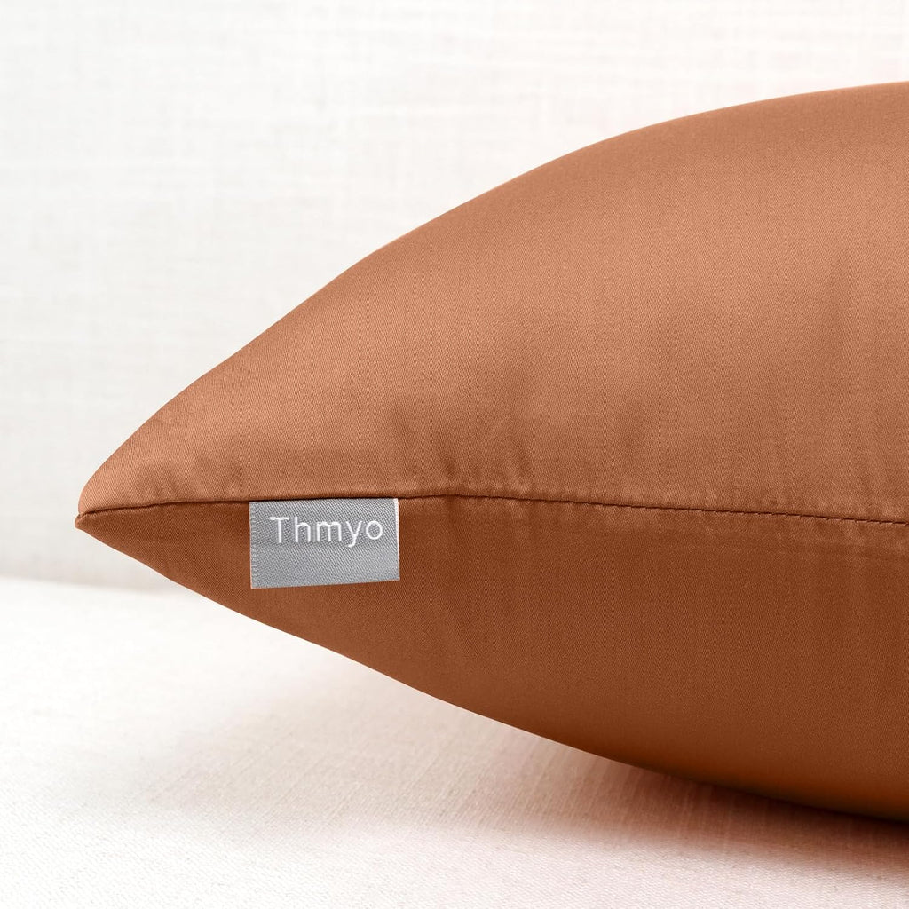 Thmyo 4-Pack 100% Cotton Comfortable Solid Decorative Throw Pillow Case, Square Cushion Cover Pillowcase Sublimation Blank Pillow Covers DI…