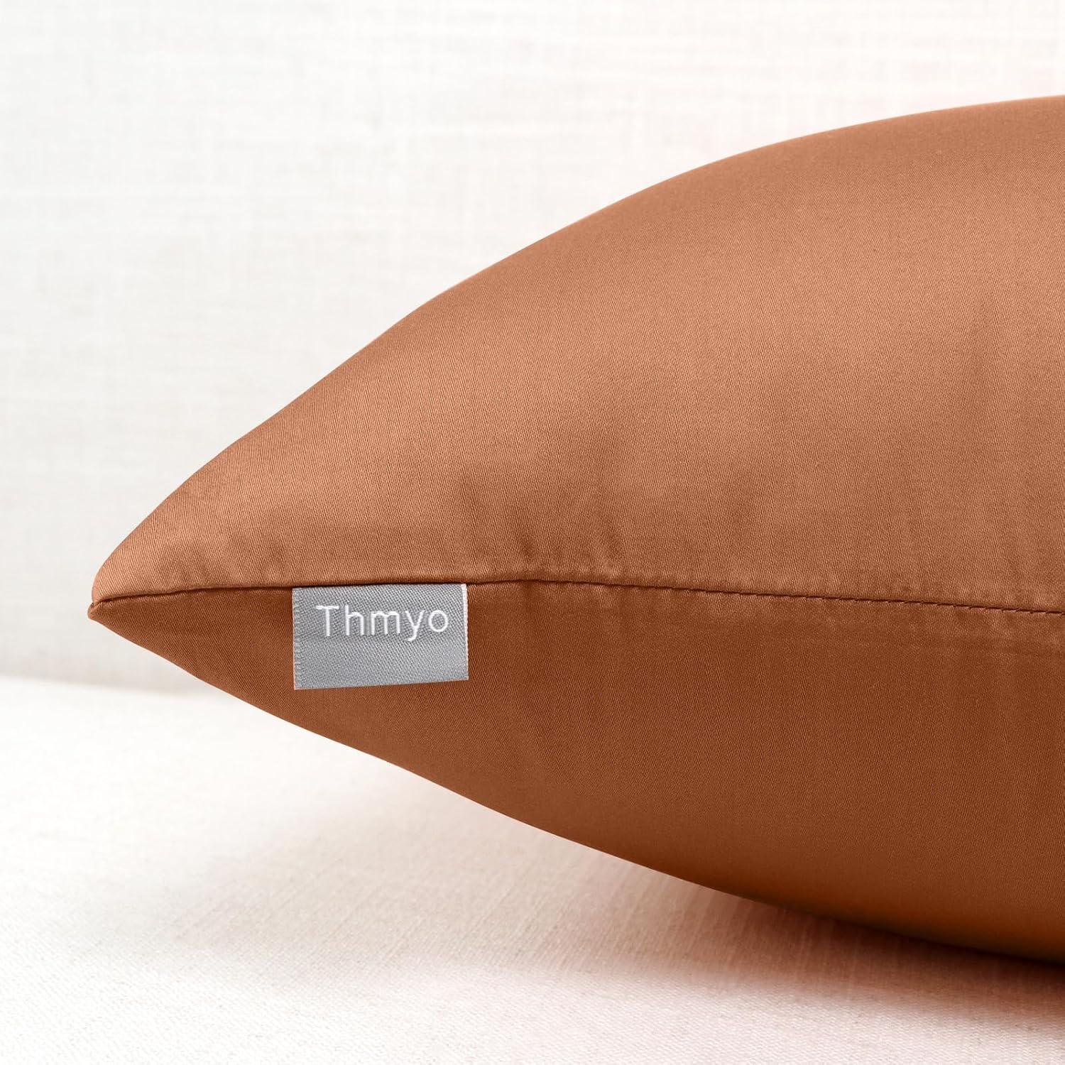 Thmyo 4-Pack 100% Cotton Comfortable Solid Decorative Throw Pillow Case, Square Cushion Cover Pillowcase Sublimation Blank Pillow Covers DI…