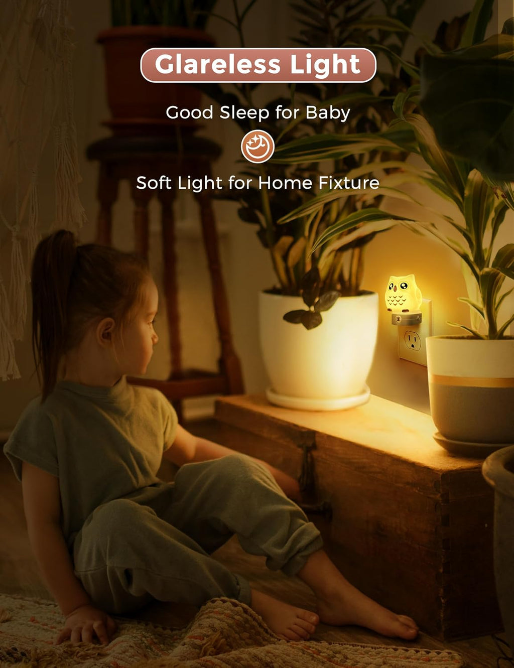 L LOHAS LED Owl Night Light for Kids, 3D Owl Night Light Plug in Wall, Dusk to Dawn Sensor, 8-Color Changing+Soft White 3000K, 3 Lighting…