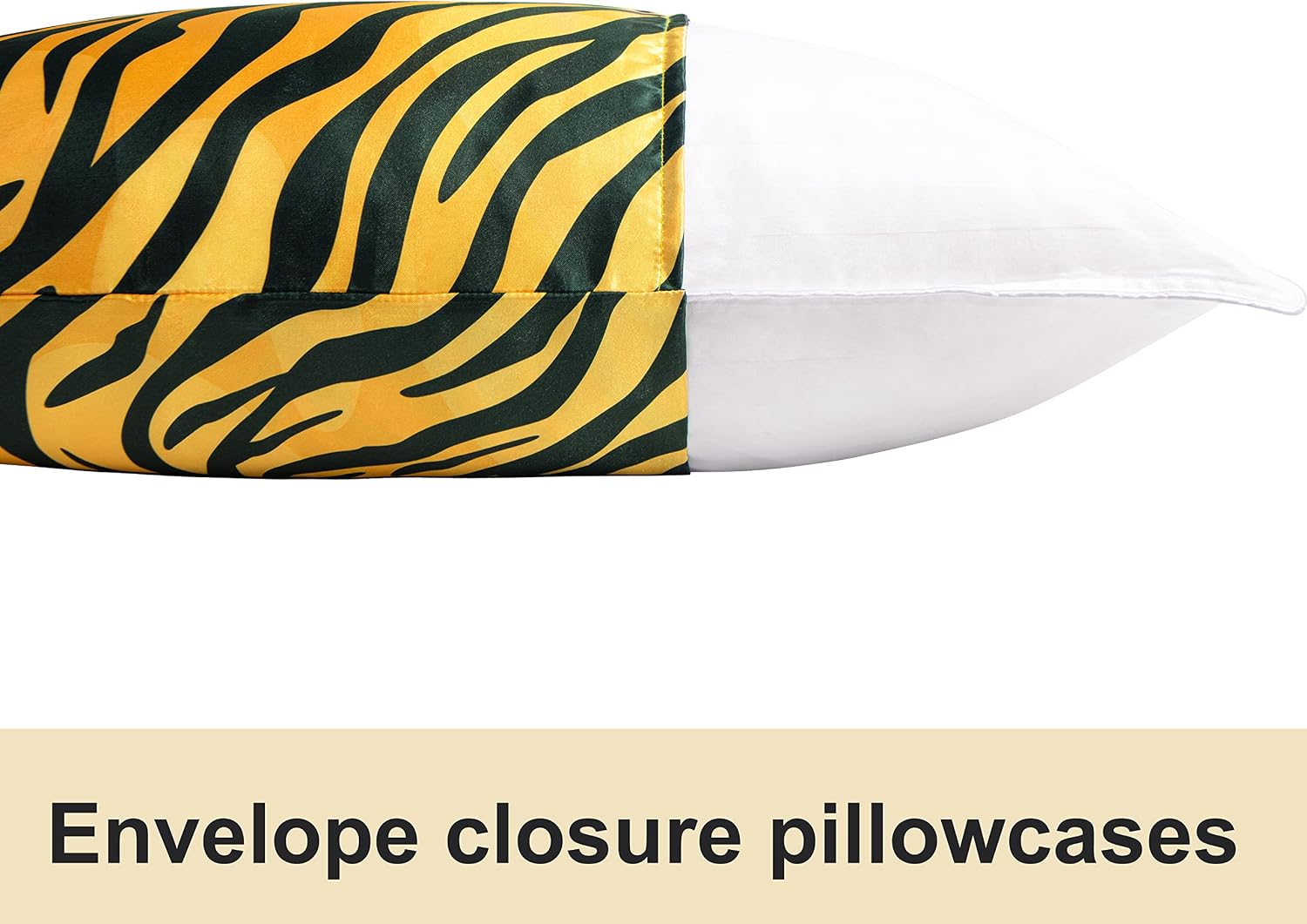 Ntbay 2 Pack Satin King Pillowcases for Hair and Skin, Luxurious and Silky Zebra Printed Pillow Cases with Envelope Closure, 20x36 Inches,…