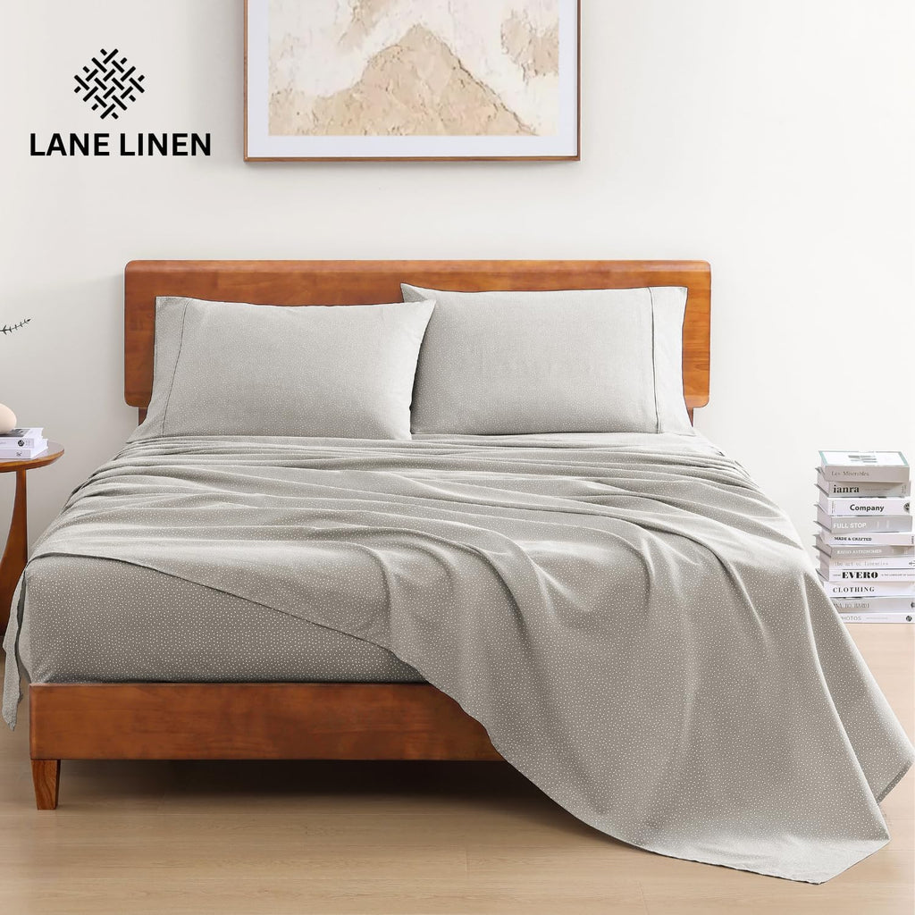 LaneLinen LANE LINEN Sustainably Produced 100% Organic Cotton Twin Bed Sheet Set, Soft & Breathable Naturally Cool Temperature Regulating T…