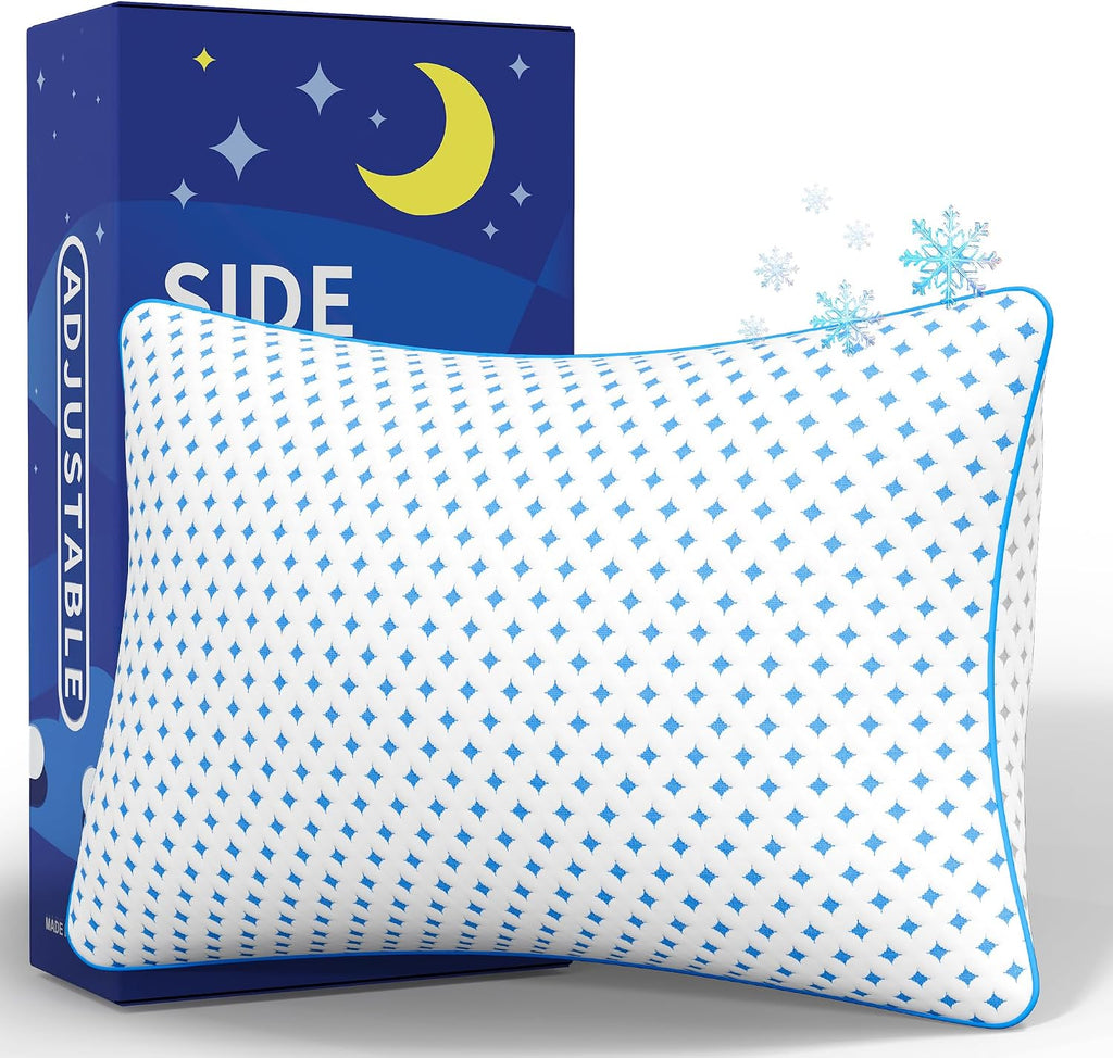 ezepilw Queen Size Pillow 1 Pack for Sleeping, Cooling Adjustable Memory Foam Pillow, Dual Fill Design Helps Maintain Shape, Breatha…