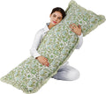 Cottonprintclub CPC Hand Block Print Agate Green Ruffle Sham Pillow Cover 54" x 20" inch Hidden Zipper Decorative Pillowcase for Couch, Bed…