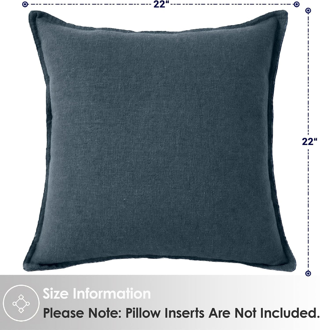 Symplora Cotton Linen Throw Pillow Covers Set of 2, Breathable Non Pilling Decorative Pillow Covers, Machine Washable Cushion Case for…