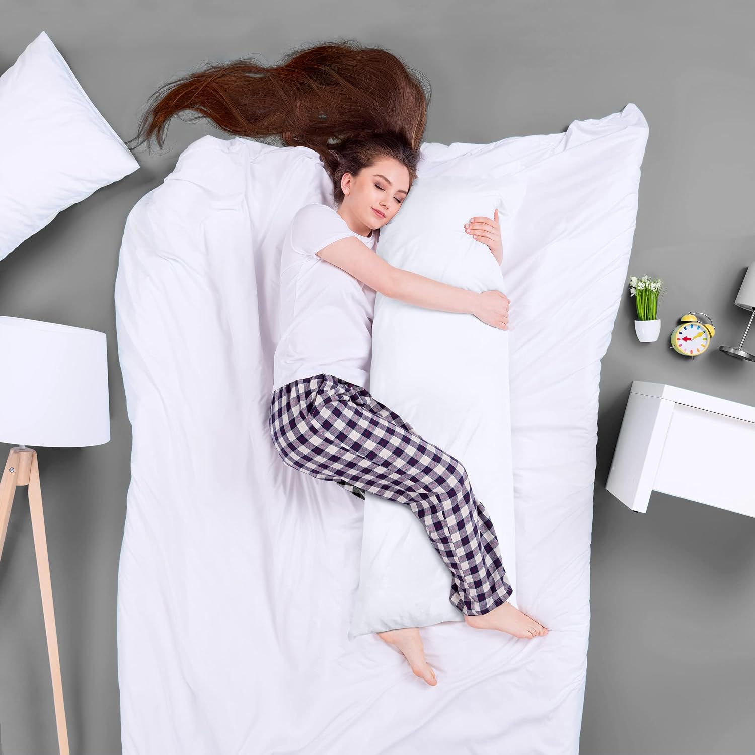 Utopia Bedding Full Body Pillow for Adults (White, 20 x 54 Inch), Long Pillow Insert for Sleeping, Ideal for Side Sleepers (Pack of 6)