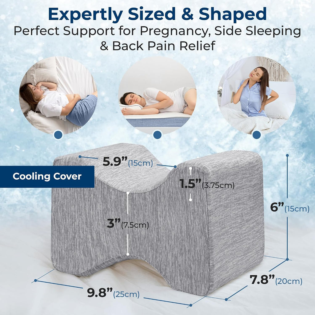 5Starsunited 5 STARS UNITED Knee Pillow for Side Sleepers - Hip - Cooling Cover - Memory Foam Leg Cushion for Side Sleeping - Between Legs…