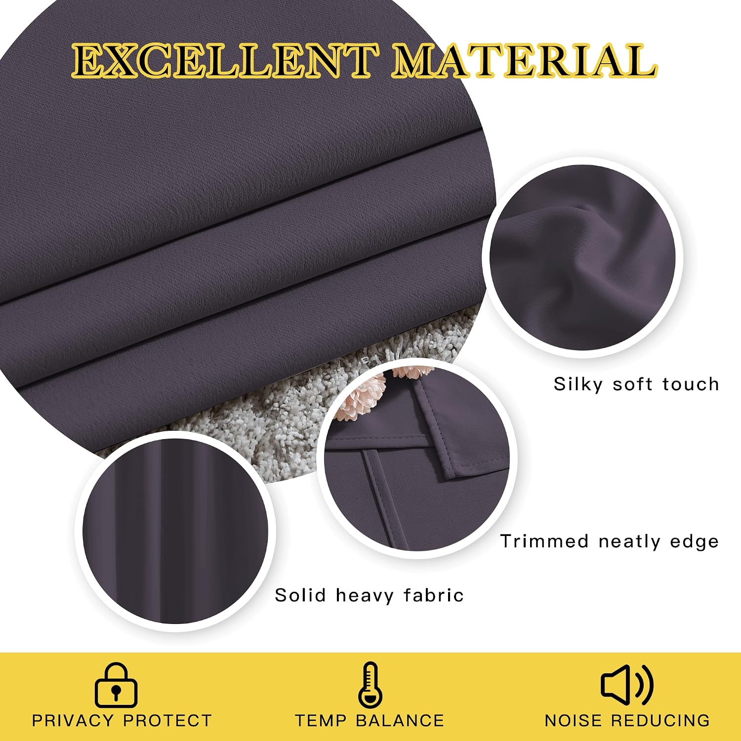 Nicetown Blackout Window Curtains 72 inches Long, Thermal Insulated Grommet Room Darkening Window Treatments for Bedroom/Living Room, Greyi…