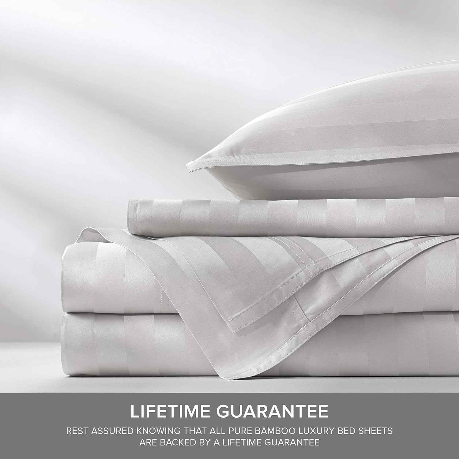 PureBamboo Pure Bamboo California King Sheets, Genuine 100% Organic Viscose Derived from Bamboo Bed Sheet Set, Soft & Cooling, Double Stitc…