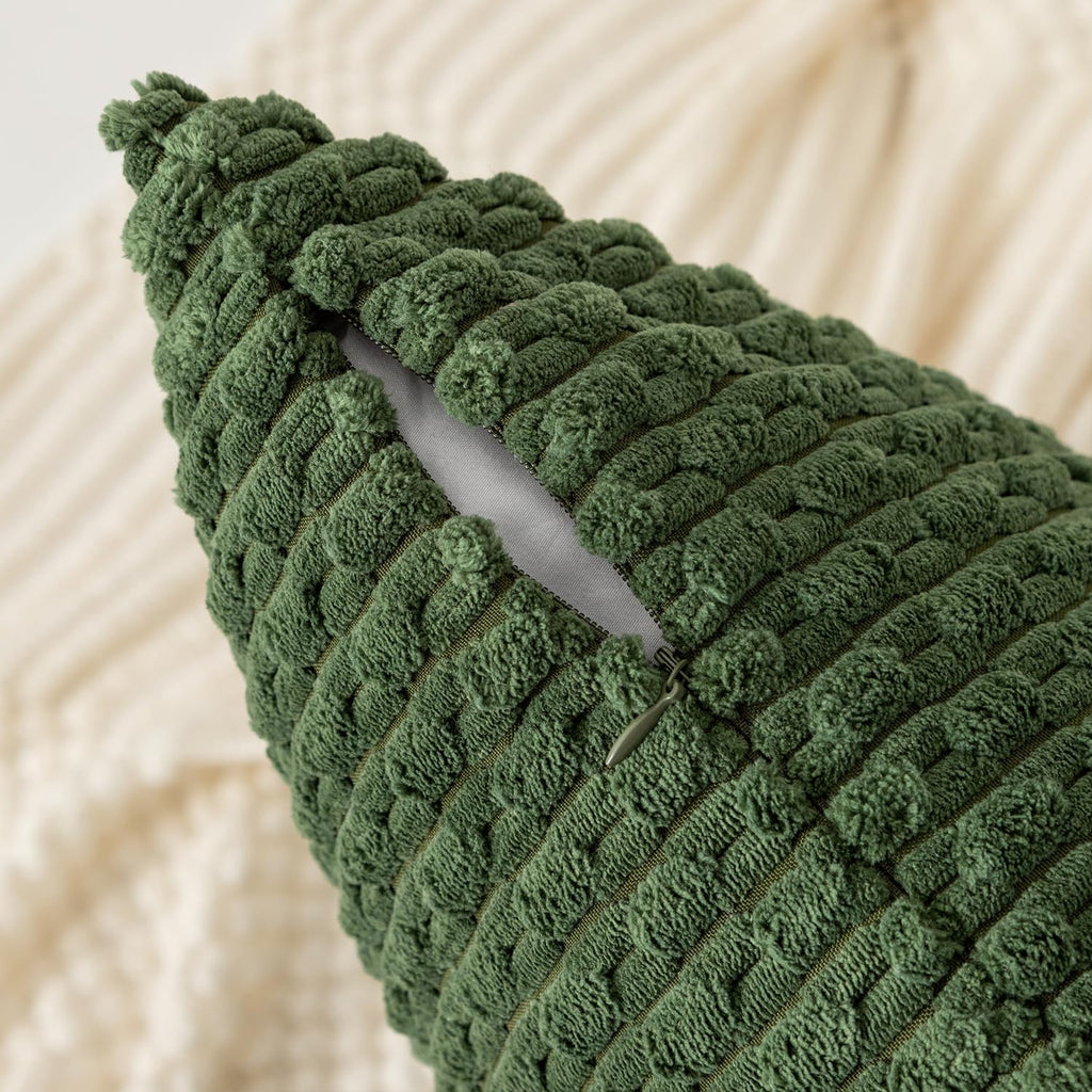 KevinTextile Kevin Textile Spring 14x22 Inch Pillow Cover 1 Pack Boho Decorative Soft Striped Corduroy Lumbar Farmhouse Solid Color Accent…