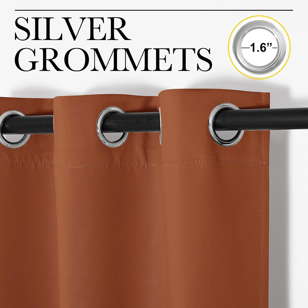NICETOWN Nursery Essential Thermal Insulated Solid Grommet Top Blackout Curtains/Drapes for Halloween Decorations (1 Pair, 42 x 84 inches…