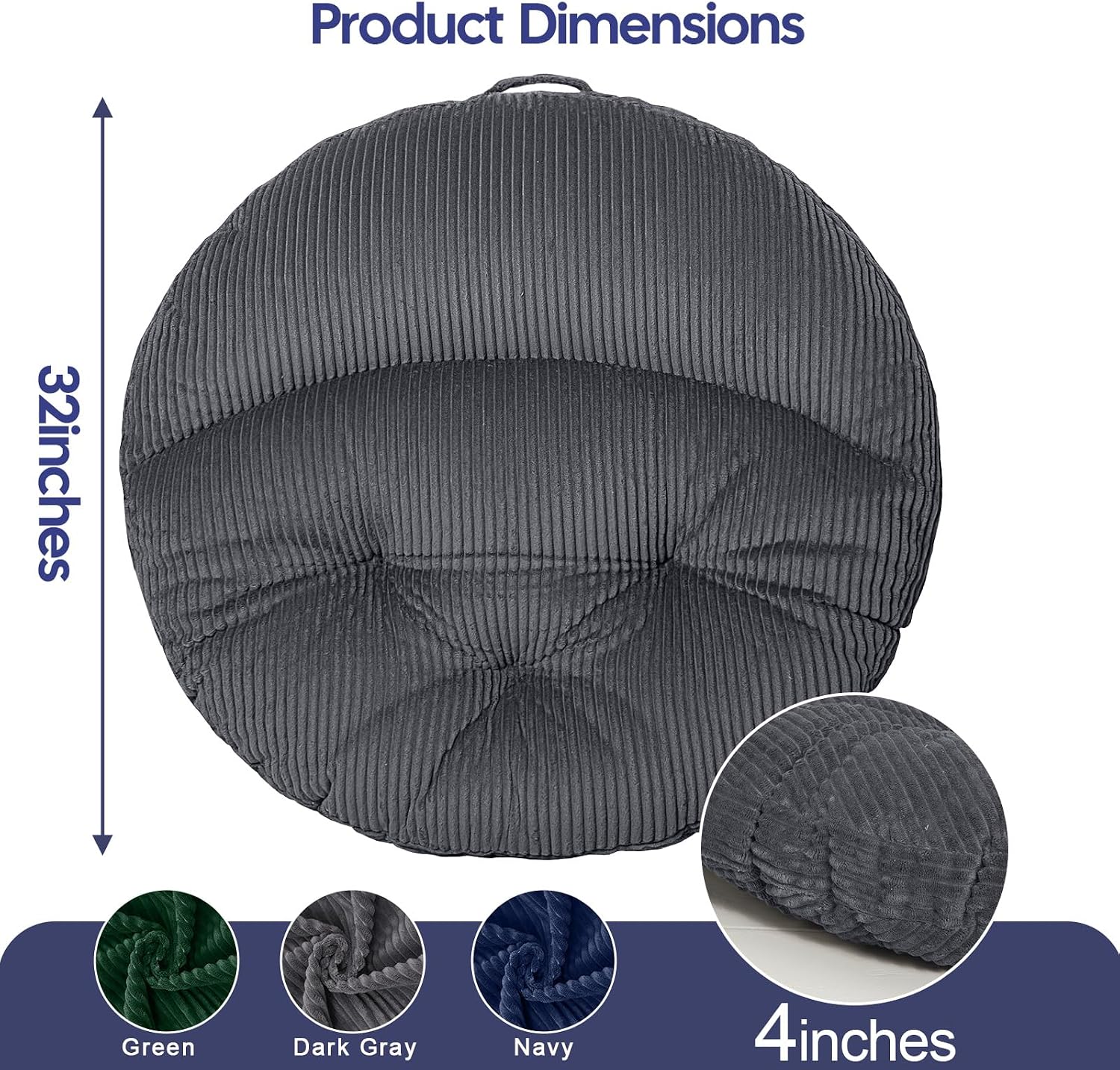 Meditation Cushion, Extra Large Floor Pillow Cushion for Adults, Round Tufted Japanese Meditation Pillow for Tatami Living Room, Yoga…