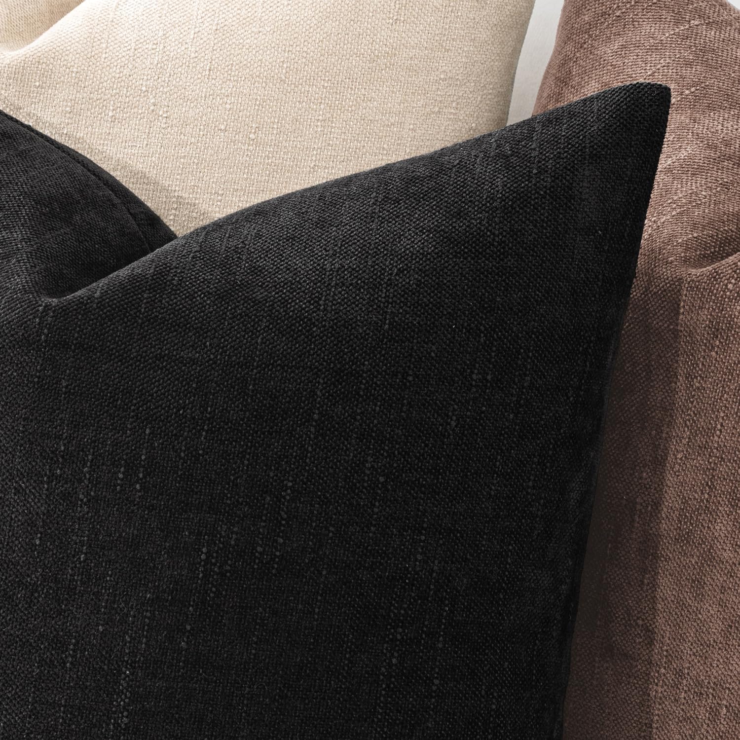MIULEE Pack of 2 Decorative Throw Pillow Covers Soft Chenille Throw Pillows Solid Textured Euro Cushion Covers for Couch Sofa Bedroom…