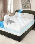 OhGeni Cooling 5 lnch King Size Dual Layer Mattress Topper, 3 Inch Egg Crate Gel Memory Foam, 2 Inch Breathable Pillow Top Pad, Bedroom Mat…