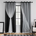 Addsomecolortolife XiDi Black 63x34in Curtain for Bedroom, Girls Room Decor, Living Room, 1 Panel, Blackout Curtains with Laser Cutout Star…