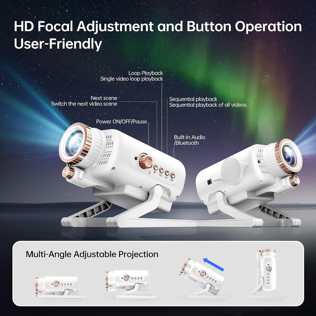 Homelist 3D Galaxy Projector Light for Kids & Adults with White Noise & Bluetooth Speaker, 60 Scenes Star Projector Night Light f…