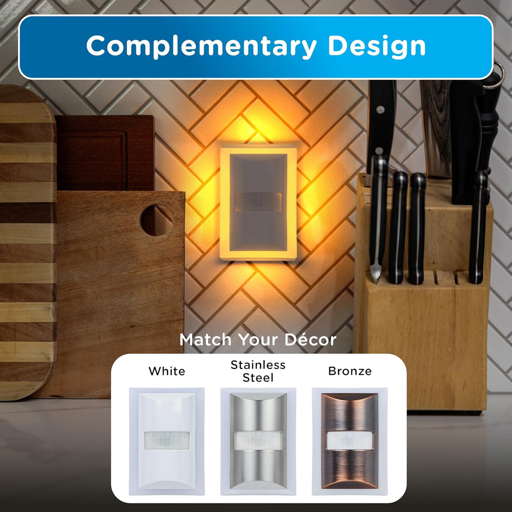 Enbrighten SleepLite LED Night Light Motion Sensor Nightlight Dusk to Dawn Amber Lights Ambient Lighting Room Decor for Bedroom Baby…