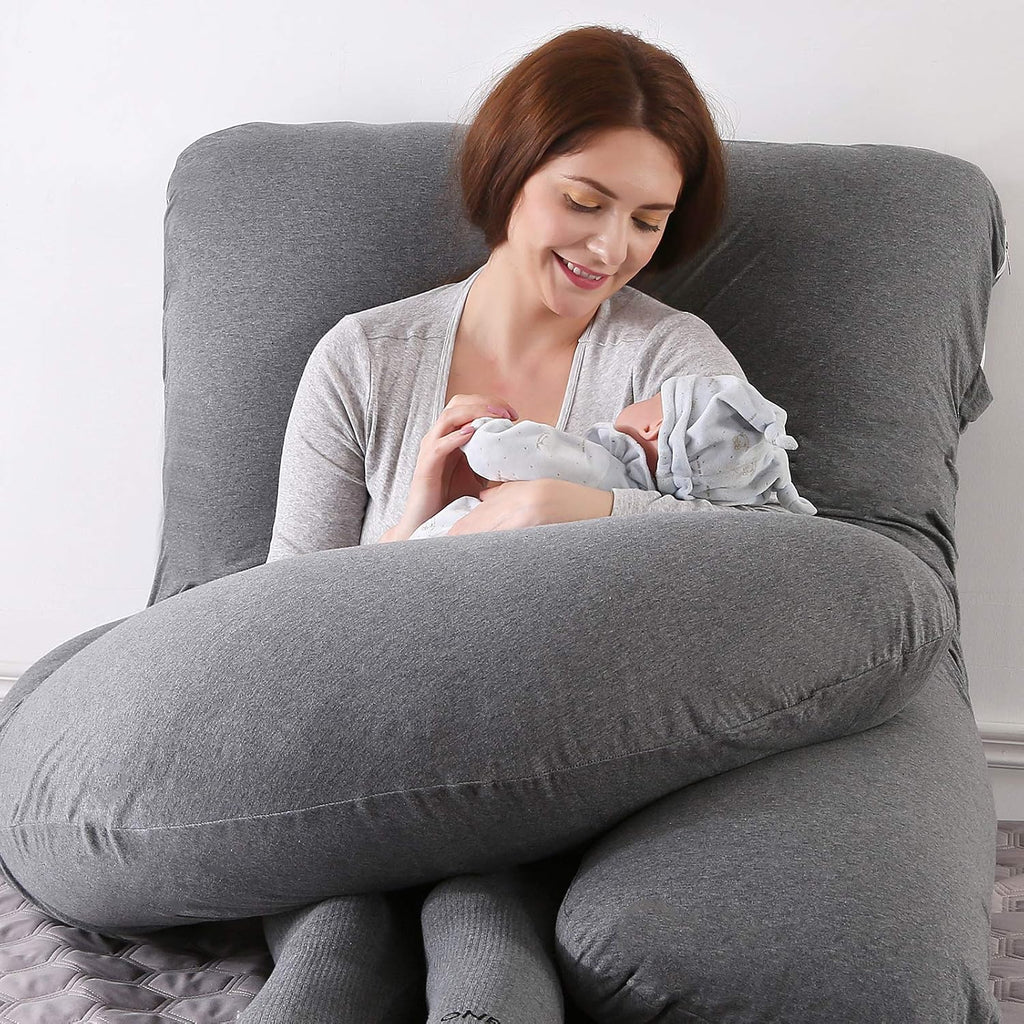 U-Shaped Full Body Pregnancy Pillow for Sleeping – 57" Maternity Pillow with Removable Cover, Support for Back, Legs, Belly & Hips…