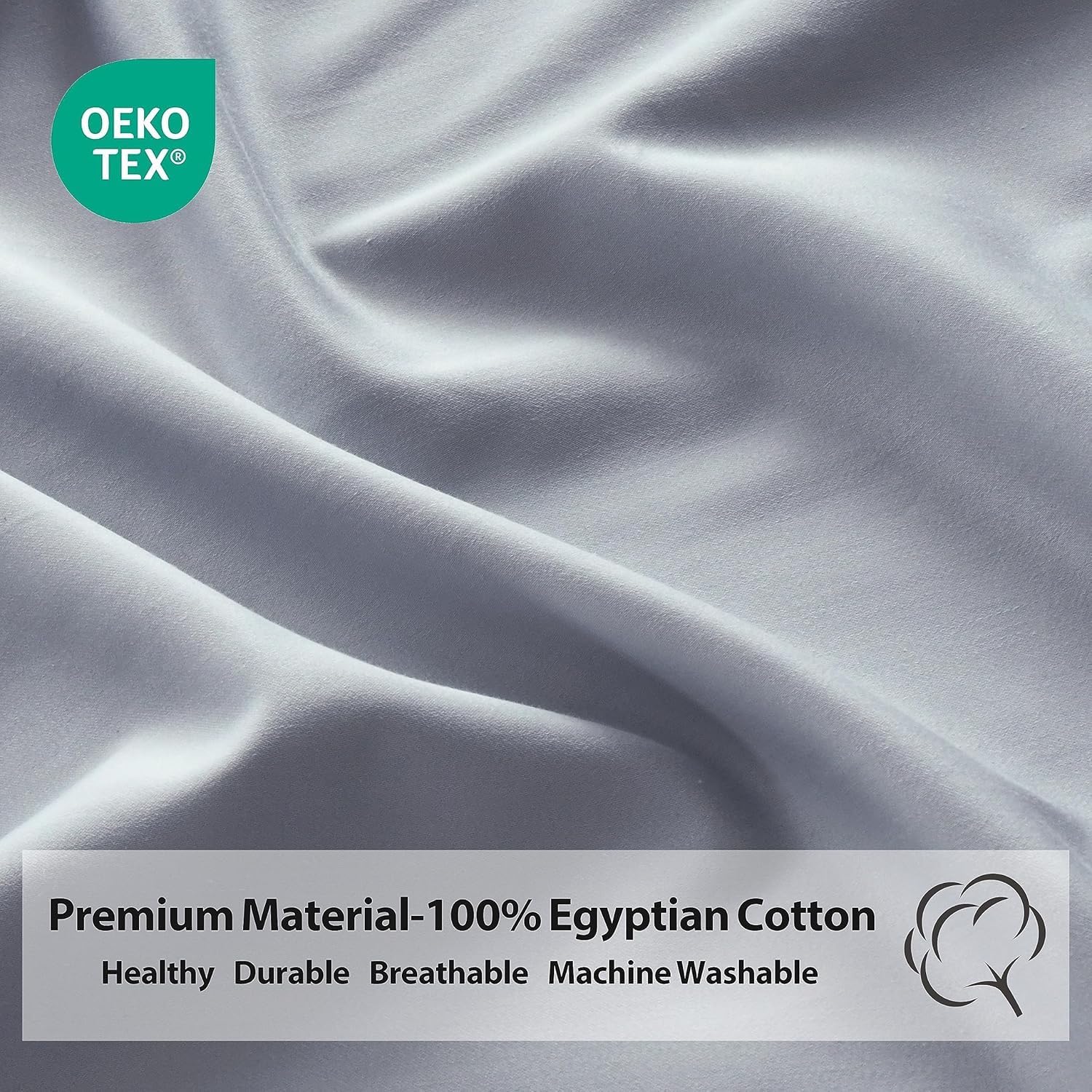 ZaizaiHome Pillow Cases Queen Size 4 Pcs,100% Egyptian Cotton 400 Thread Count Sateen Weave Grey Pillowcases Queen Size, Quality Pillow Cov…