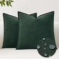 KevinTextile Kevin Textile Spring Decorative Pillow Covers Dark Green 18x18 Inch Pack of 2 Soft Boucle Textured Waterproof Throw Pillowcase…