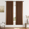 Guken Caramel Brown 100% Blackout Linen Curtains 72 Inch Length 2 Panels Set for Living Room Bedroom Back Tab/Rod Pocket Thermal Insulated…