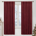 Lamit Burgundy Red Velvet Curtains 72 Inch for Living Room, Vintage Thermal Insulated Panels Christmas Decor Room Darkening Back Tab and Ro…