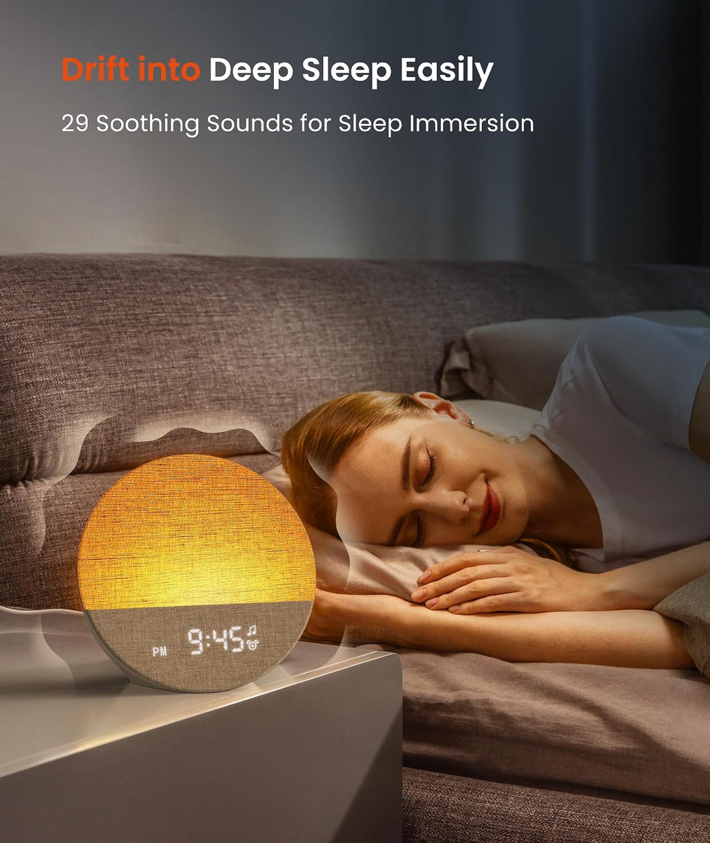 Dreamegg Sunrise 1 - Sunrise Alarm Clock, Sound Machine for Sleep, Customizable Sleep Routines, Dimmable Night Light, 29 Soothing Sounds…