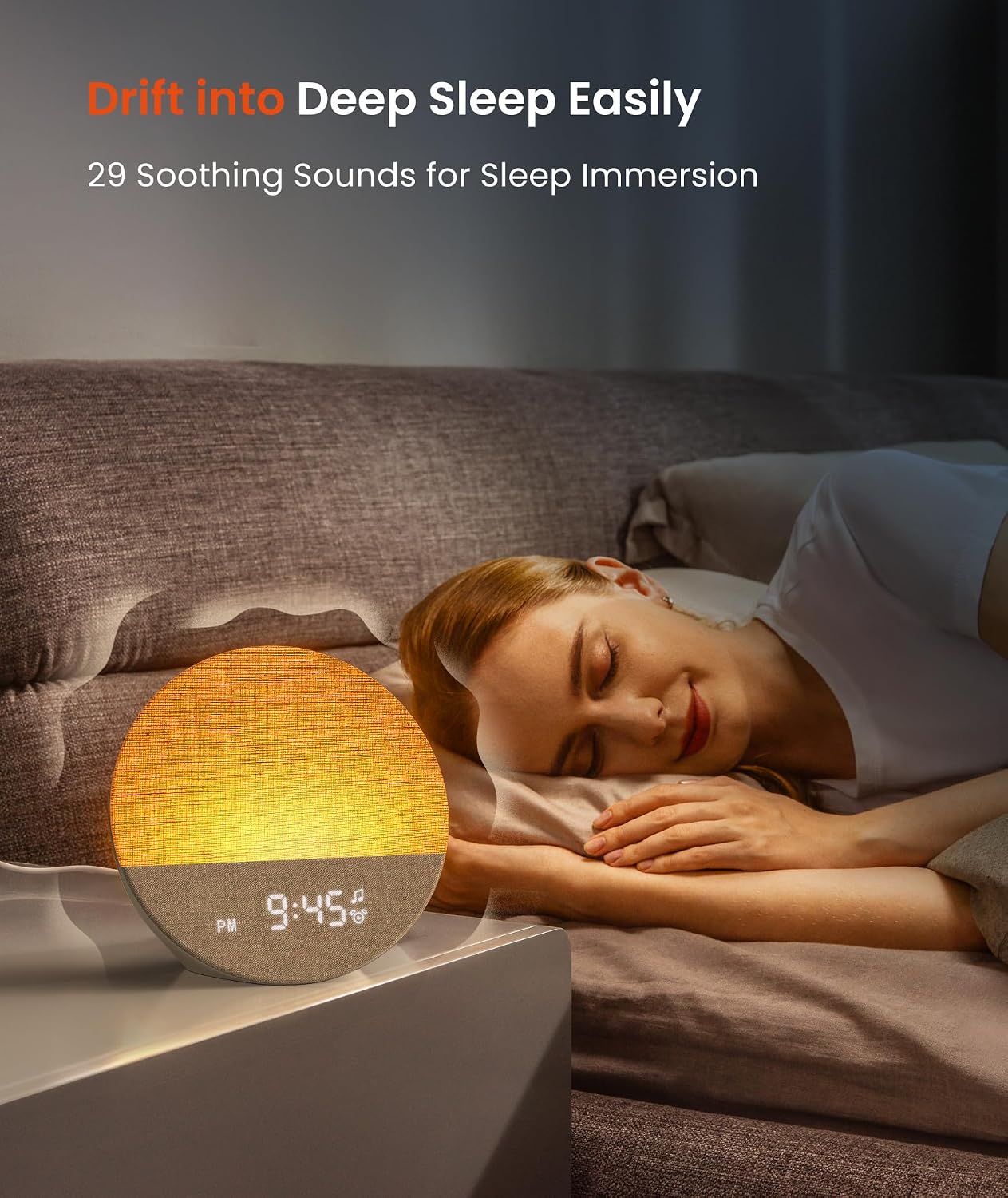 Dreamegg Sunrise 1 - Sunrise Alarm Clock, Sound Machine for Sleep, Customizable Sleep Routines, Dimmable Night Light, 29 Soothing Sounds…