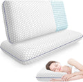 CushyOasis Memory Foam Pillows for Side, Back and Stomach Sleepers, Set of 2, Bed Pillow with Washable Cover and Breathable Mesh, Bed…
