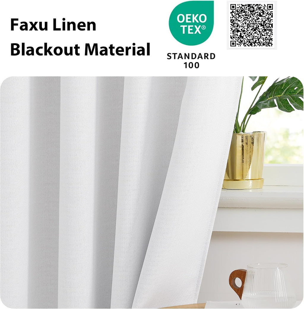 Nicetown Faux Linen Valances, Short Cafe Curtains Kitchen Tiers, Room Darkening Small Window Curtains Treatment Grommet Top for Bathroom/Ba…