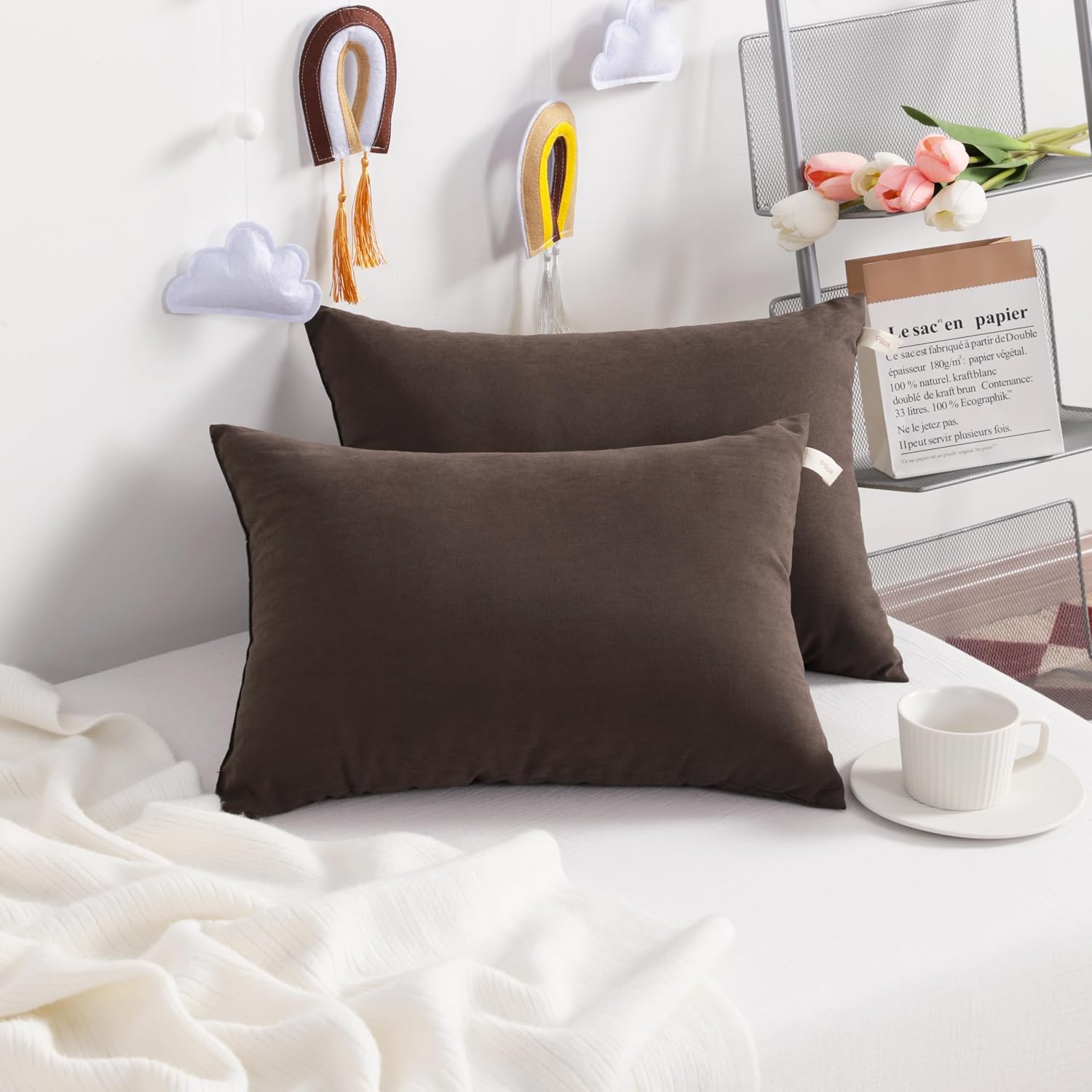Ntbay Toddler Pillows, Down Alternative 13"x18" Pillows, Machine Washable - Soft and Breathable Travel Small Pillows for Sleeping, Ideal fo…