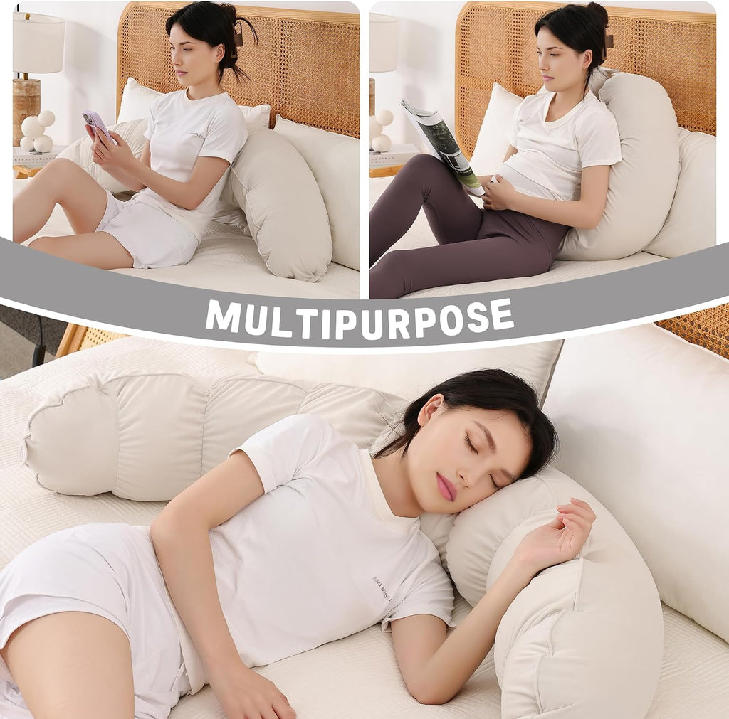 Peallow(Pat. Pend) – Long Round Body Pillow for Adults, Bolster Pillow for Sleeping, Soft and Supportive Pillow for Sleeping & Lumbar…