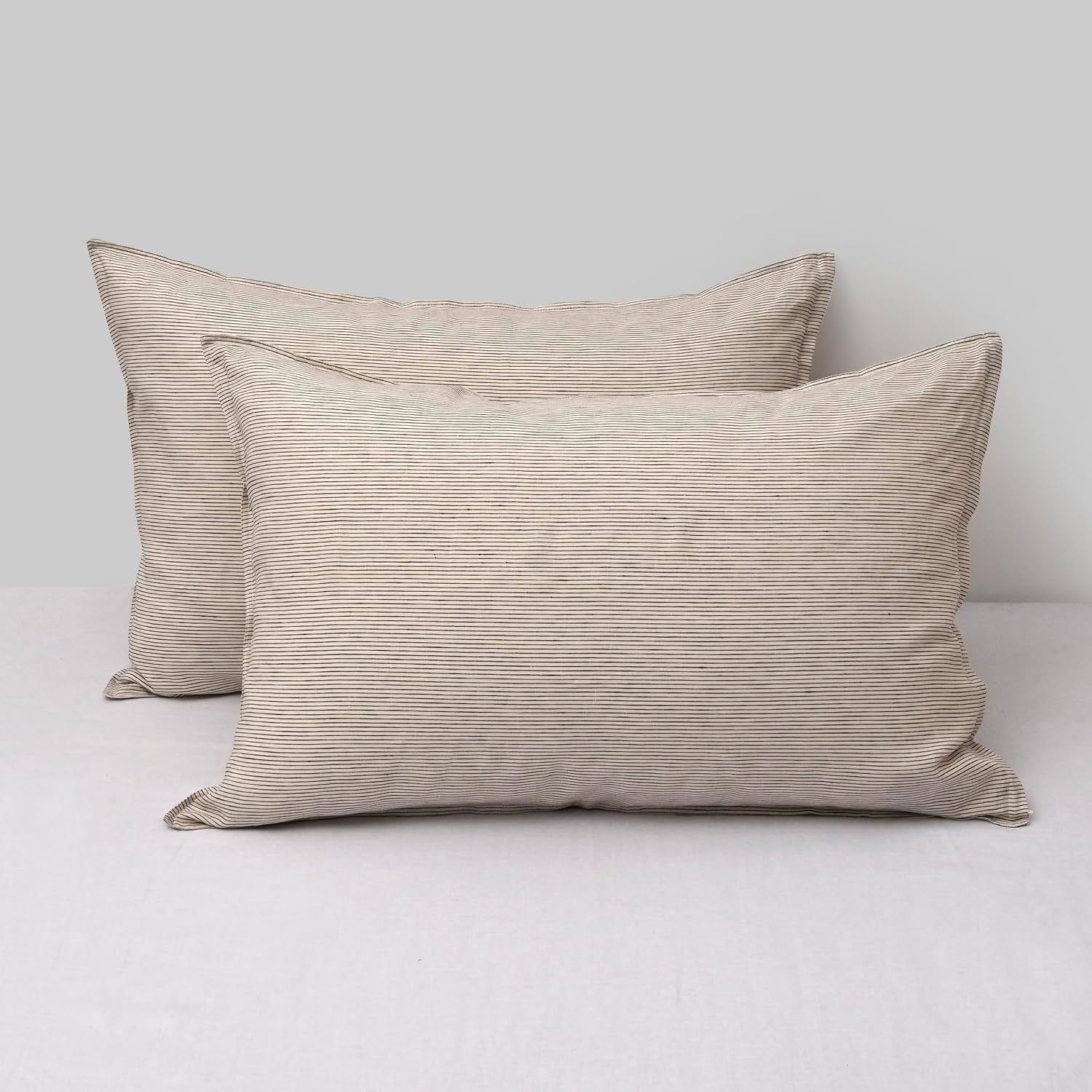 Chuffed Linen Pillowcases 2 Pack 100% Linen Standard Pillow Cases, Breathable and Cooling Washed Pillowshams with Zipper Closure, 20x30 Inc…