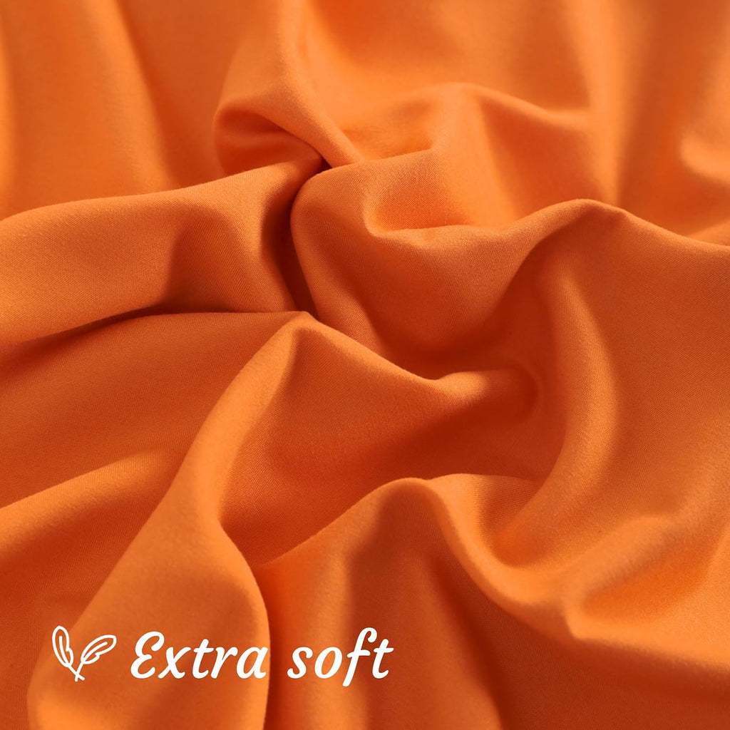Ntbay Toddler Pillow Cases Set of 2, 2 Pack Brushed Microfiber 14x20 Pillow Cases, Soft, Wrinkle, Fade, Stain Resistant Orange Pillow Cases…