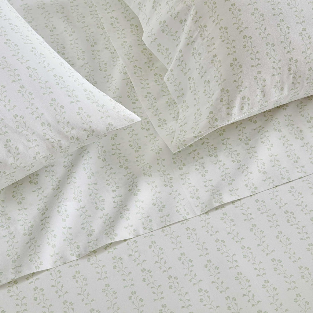 MarthaStewart Martha Stewart - Queen Size Sheets Set, Crisp & Tailored Cooling Sheets w/a Naturally Smooth Cotton Percale Lightweight Feel…