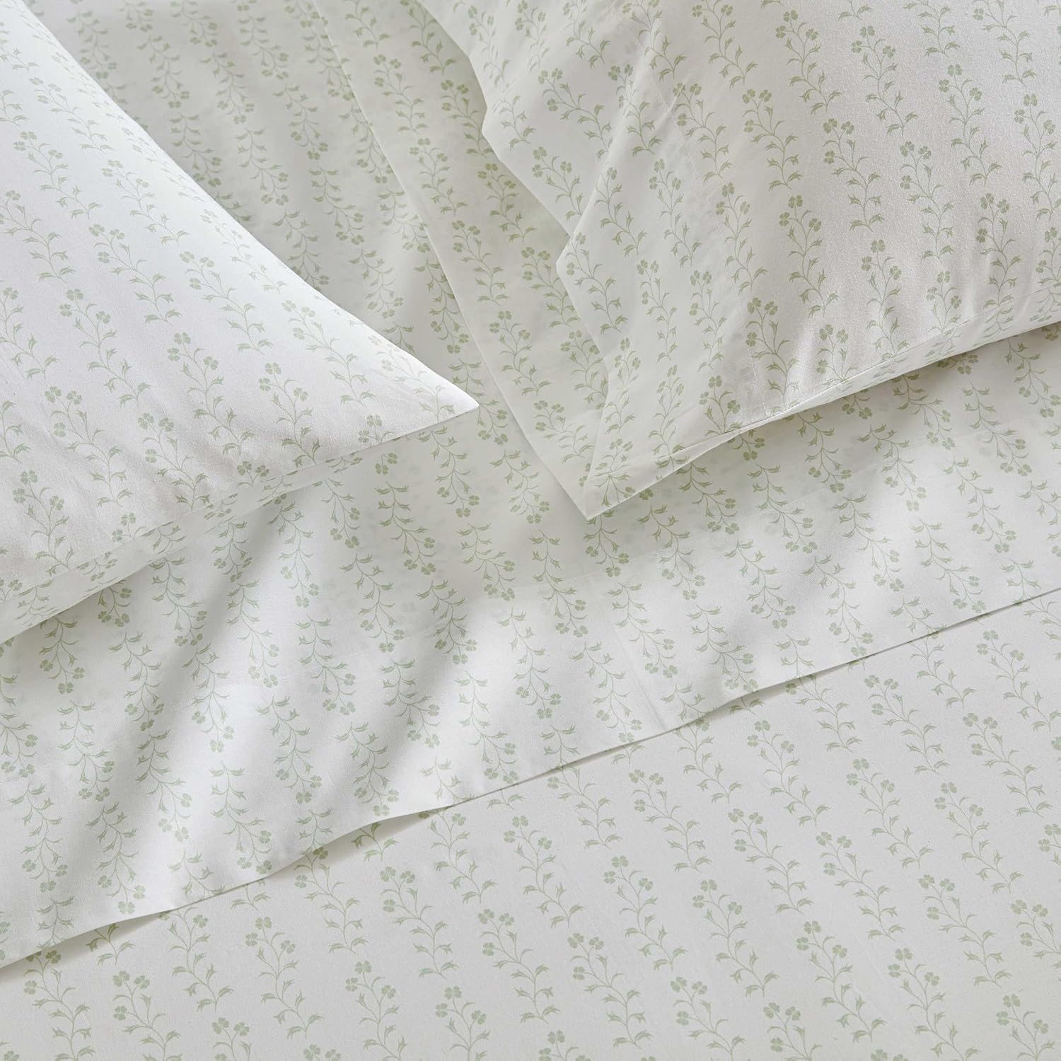 MarthaStewart Martha Stewart - King Size Sheets Set, Crisp & Tailored Cooling Sheets w/a Naturally Smooth Cotton Percale Lightweight Feel -…