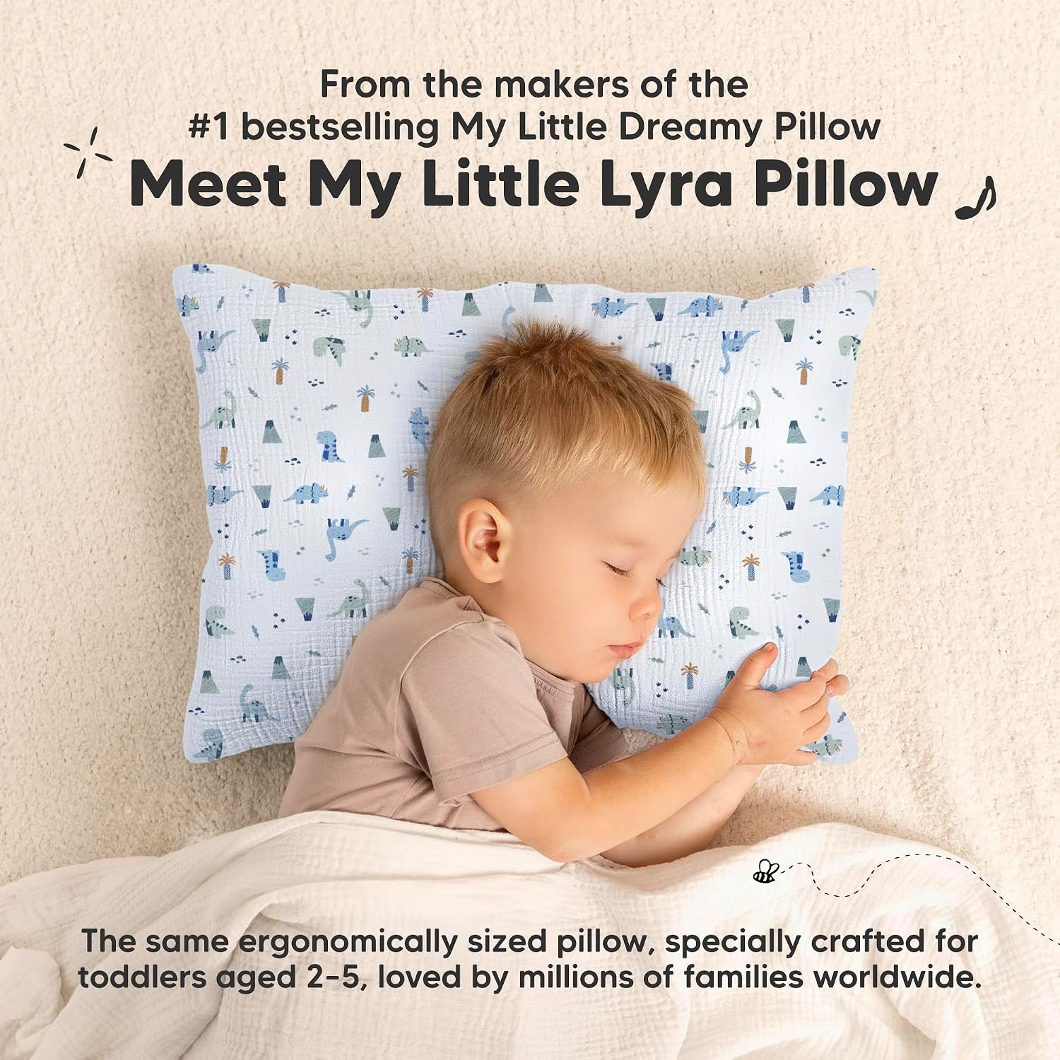 KeaBabies Toddler Pillow with Pillowcase – 13x18 Soft, Breathable Organic Cotton Muslin Kids Pillow for Sleeping, Travel, Preschool Nap…
