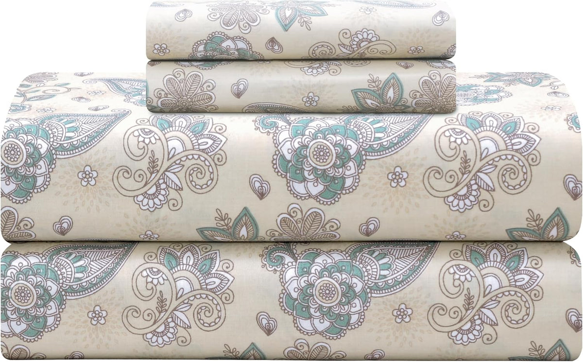 Featherstitchnewyork Feather & Stitch Softest 100% Cotton Sheets, 300 Thread Count Percale Weave Bedding, 16" Deep Pocket, Cooling Sheets,…