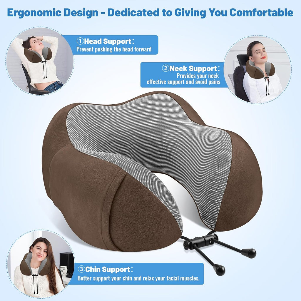 CloudBliss Travel Pillow Premium Memory Foam, Comfortable & Supportive Neck Pillow, Neck Pillows for Sleeping Travel, Airplane Pillow for…
