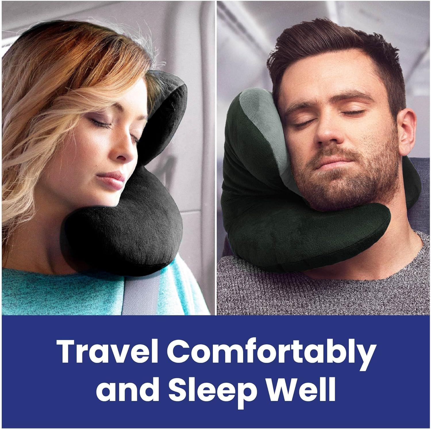 J-Pillow Travel Pillow | Travel Pillows for Airplanes | British Invention of The Year | Travel Neck Pillow | Side Sleep Pillow | Neck Pillo…