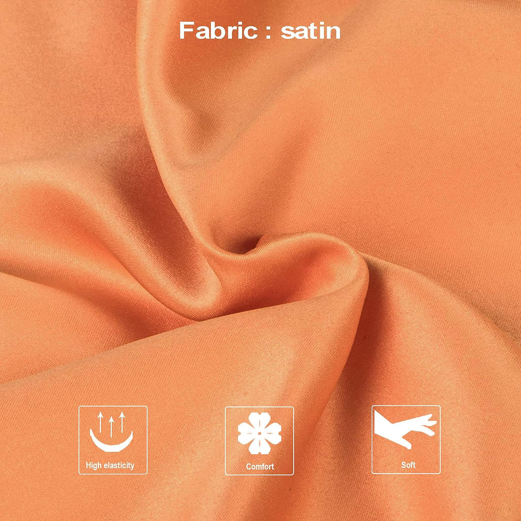 Ntbay Zippered Satin Pillow Cases for Hair and Skin, Luxury Queen Hidden Zipper Pillowcases Set of 2, 20x30 Inches, Orange 30 Inches