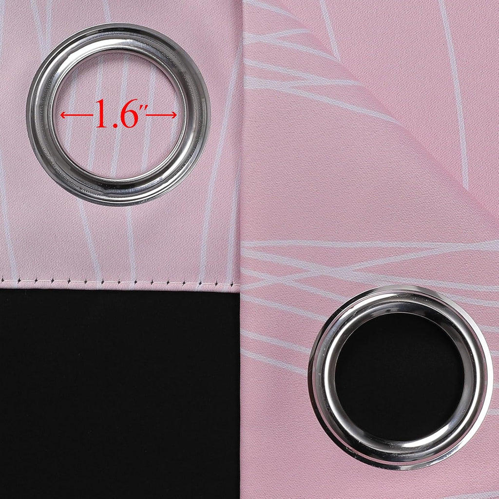 Estelartextiler Estelar Textiler Pink and Teal Blackout Curtains 102 Inch Length 2 Panels Set, Thermal Insulated Ombre Grommet Drapes for B…