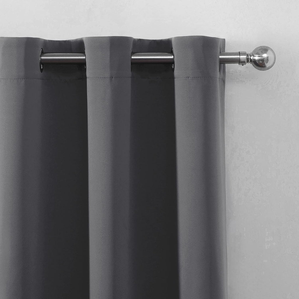 Lemomo Frost Grey Blackout Curtains/52 x 45 Inch Length Kids Curtains/Set of 2 Panels Grommet Bedroom Curtains for Living Room 45 Inch Grey