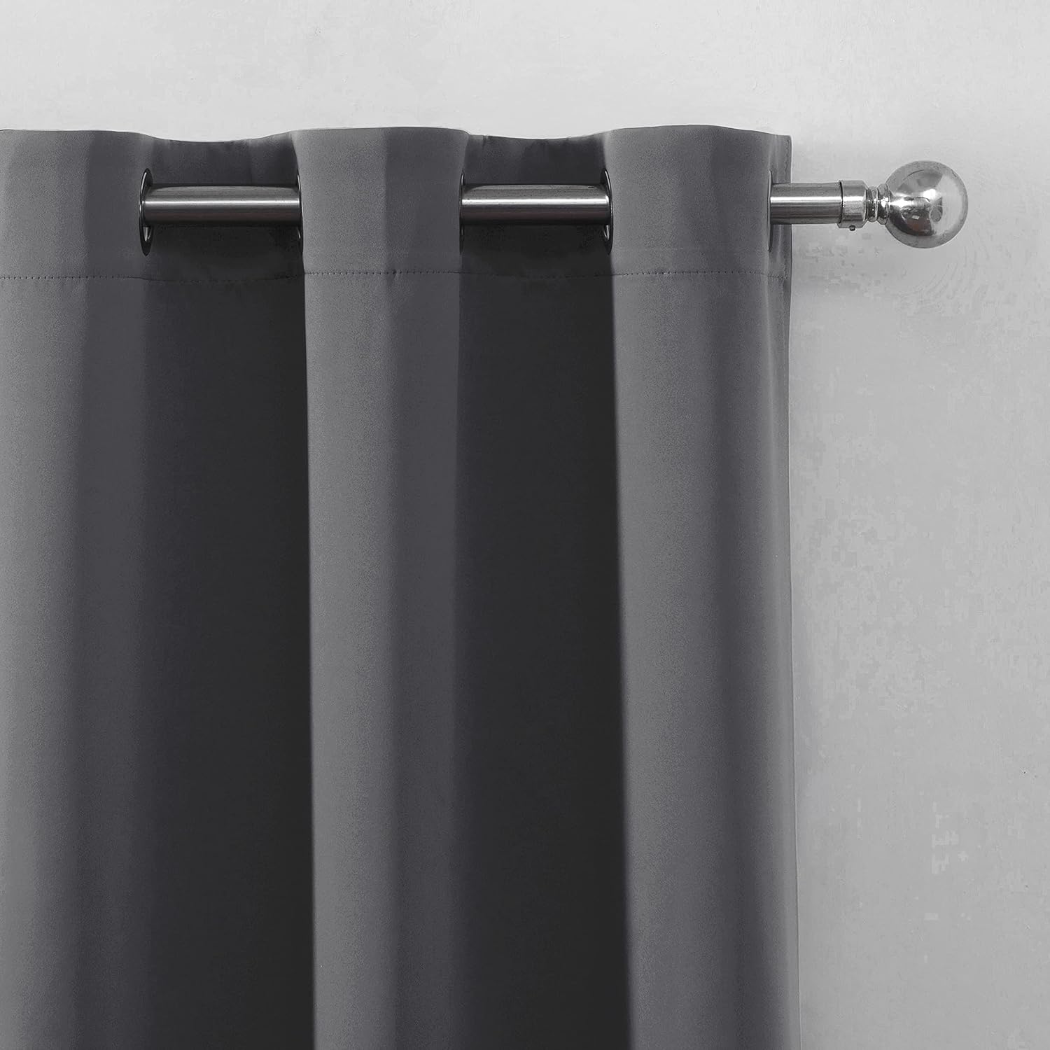 Lemomo Frost Grey Thermal Blackout Curtains/38 x 63 Inch/Set of 2 Panels Room Darkening Curtains for Bedroom 63 Inch Grey