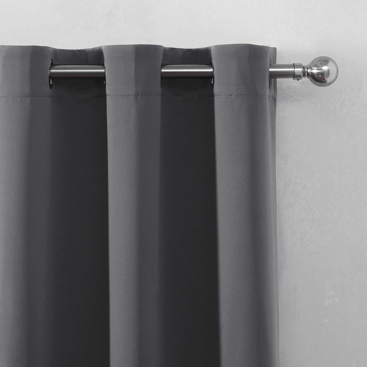 Lemomo Frost Grey Blackout Curtains, 42 x 54 Inch Length, Set of 2 Panels, Grommet Bedroom & Living Room Curtains 54 Inch Grey